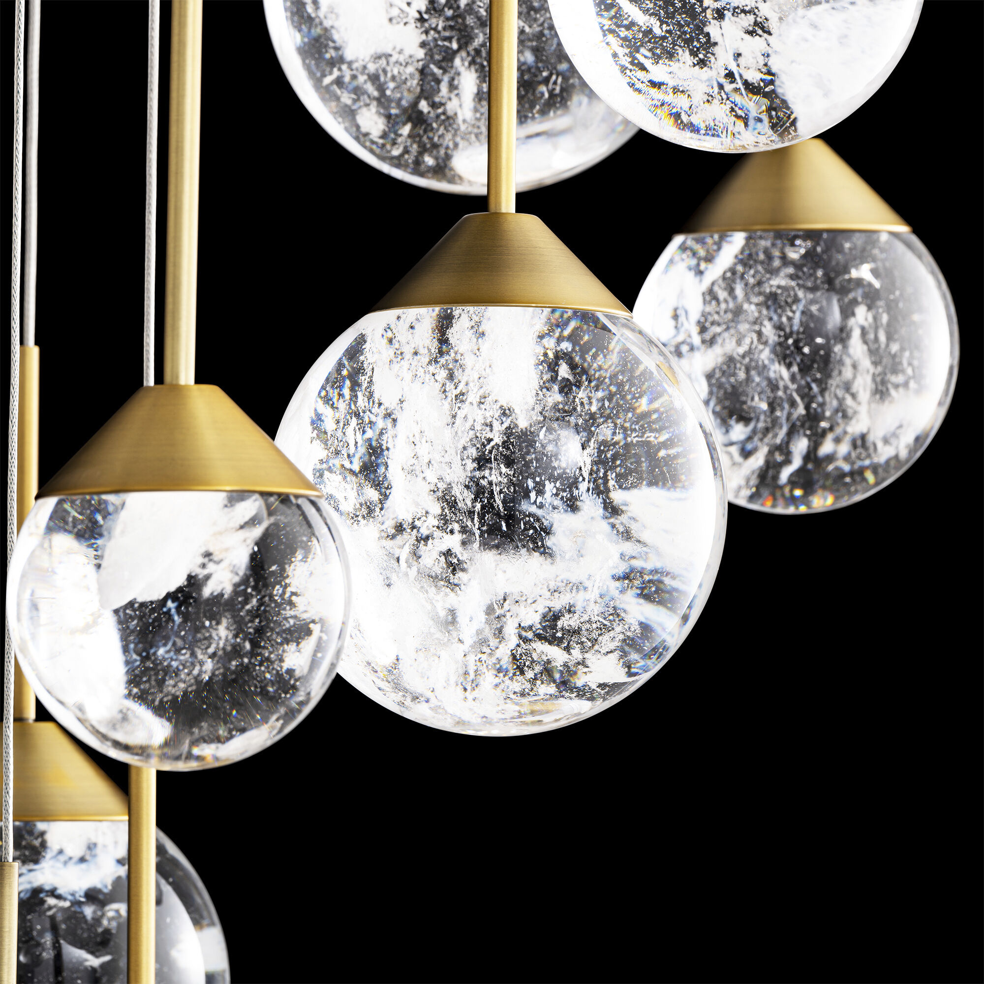 Beyond Quest LED 26 inch Aged Brass Multi-Light Pendant Ceiling Light, Round Canopy