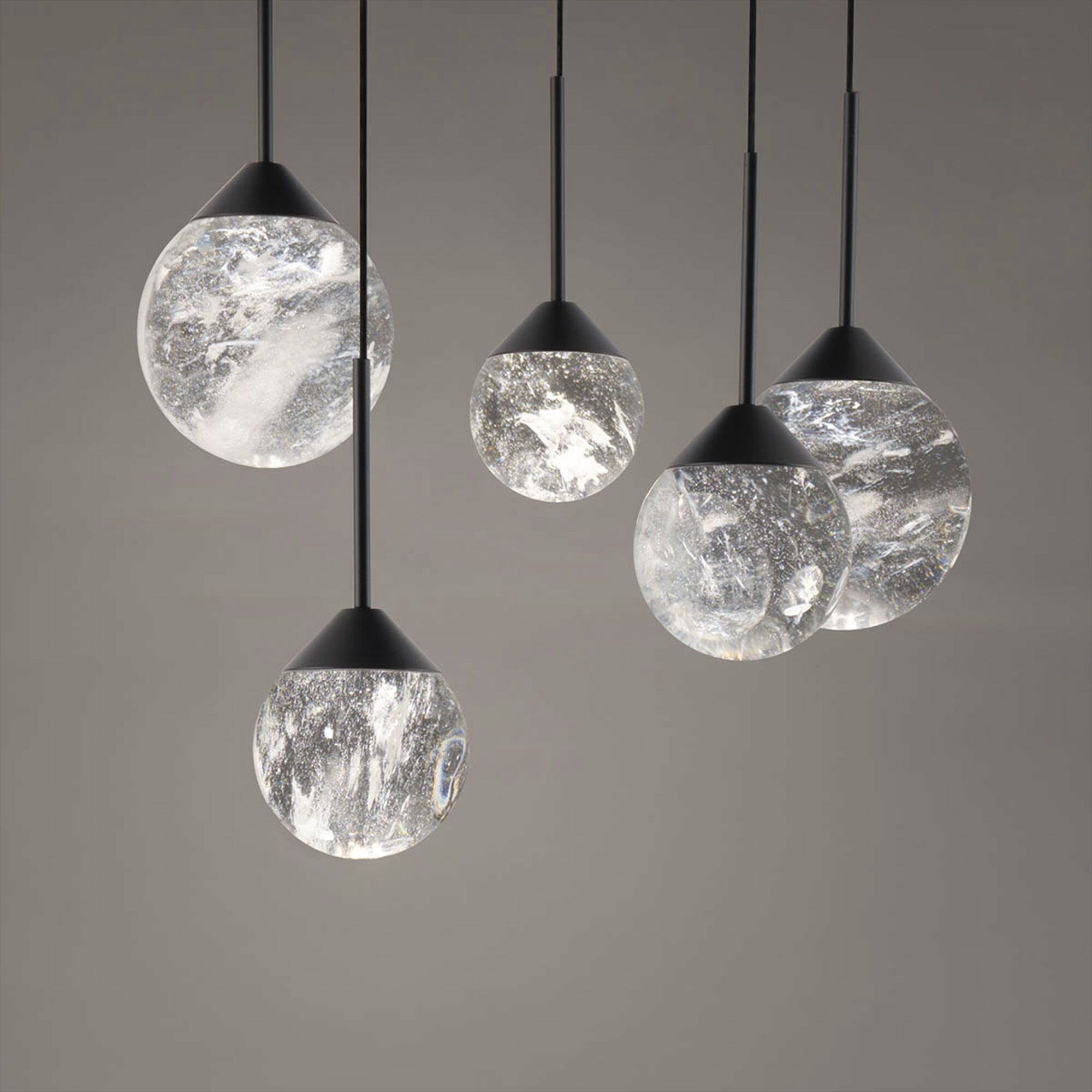 Quest LED 17 inch Black Multi-Light Pendant Ceiling Light, Beyond