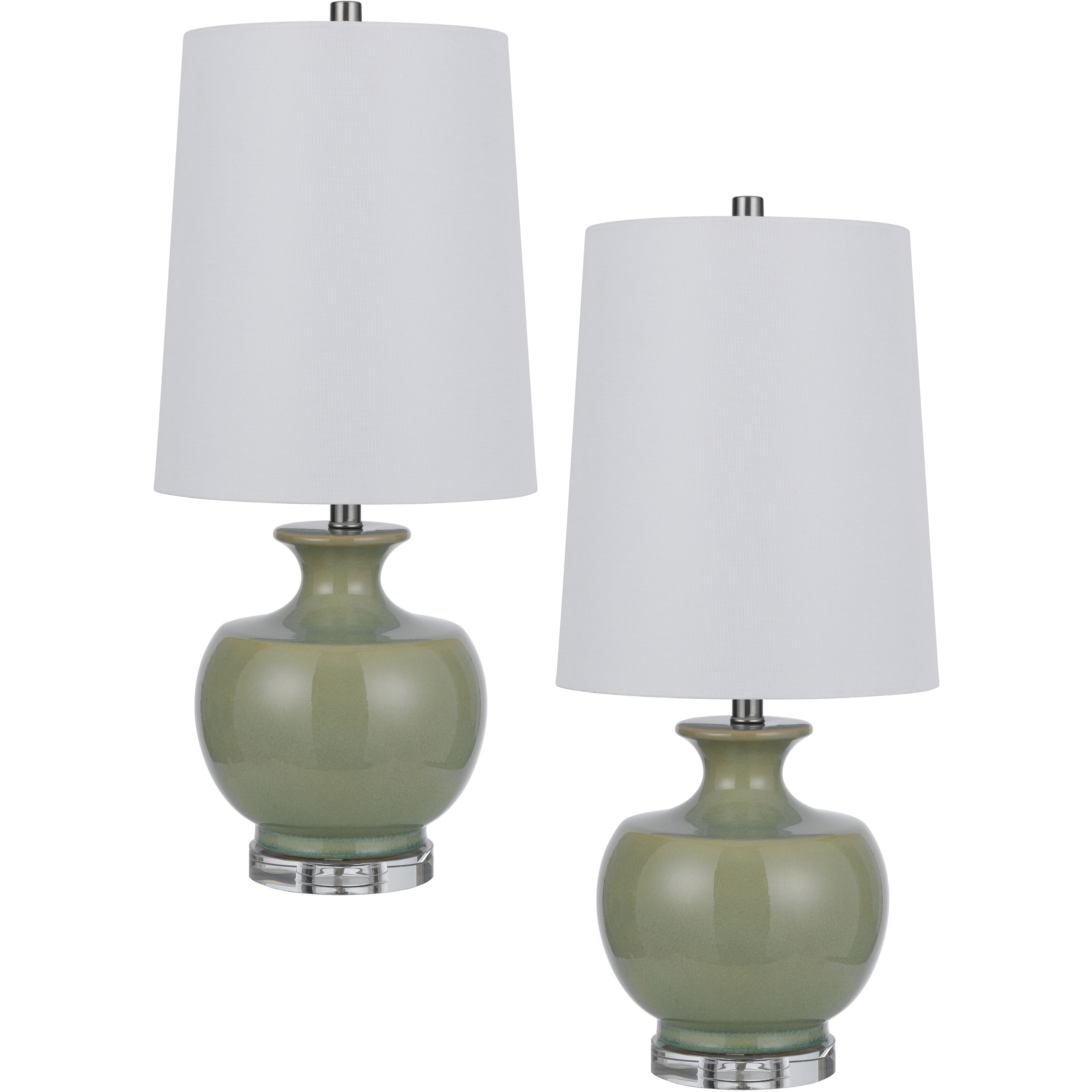 Kawela 27.5 inch 100.00 watt Mustard Green Table Lamp Set Portable Light