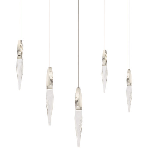 Beyond Kindjal LED 5.5 inch Polished Nickel Multi-Light Pendant Ceiling Light, Linear Canopy