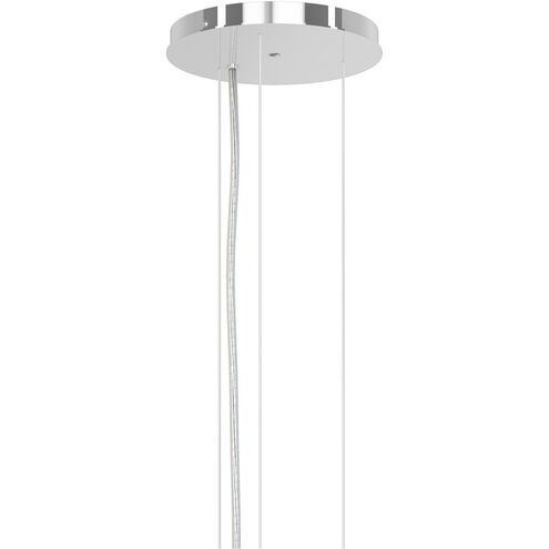 Chantant 6 Light Polished Stainless Steel Pendant Ceiling Light in Optic, Strand