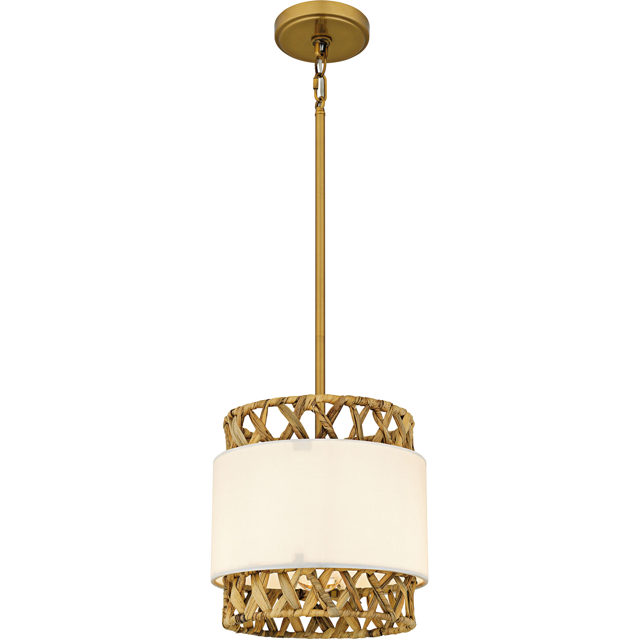 Kate 1 Light 10 inch Brushed Gold Mini Pendant Ceiling Light, Small