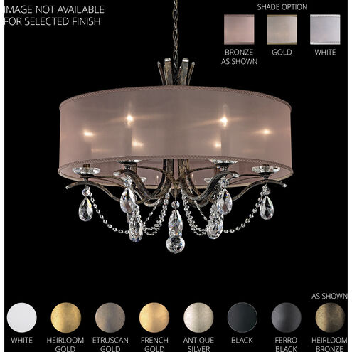Vesca 6 Light Ferro Black Chandelier Ceiling Light in Radiance, Silver
