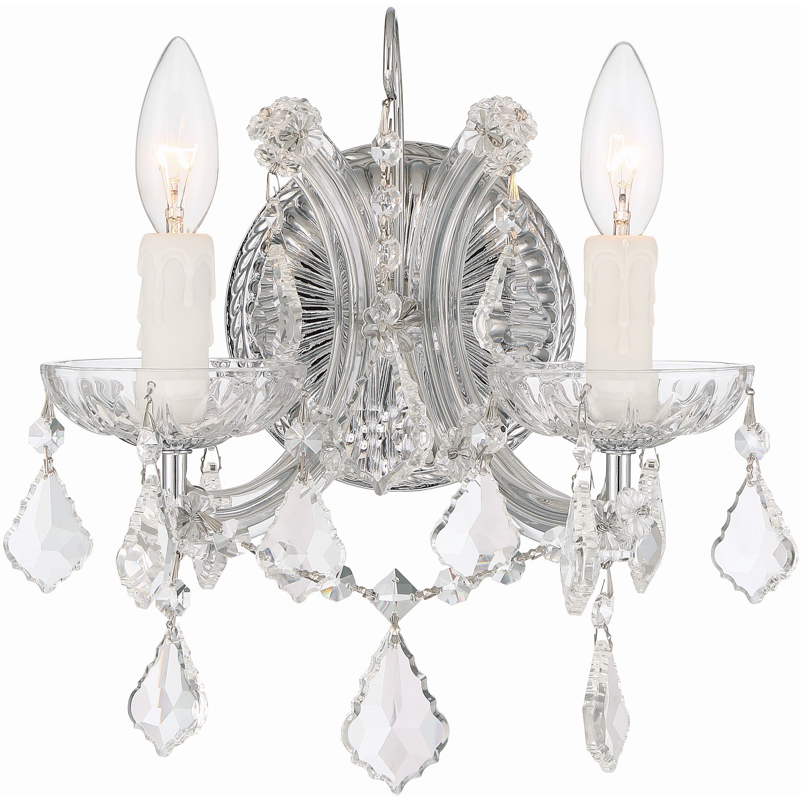 Maria Theresa Sconce Wall Light in Clear Swarovski Strass, Polished Chrome
