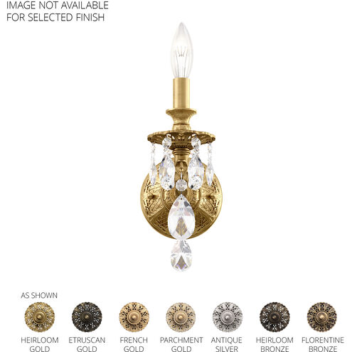 Milano 1 Light 7 inch Florentine Bronze Wall Sconce Wall Light in Heritage, Florentine Bronze Cast