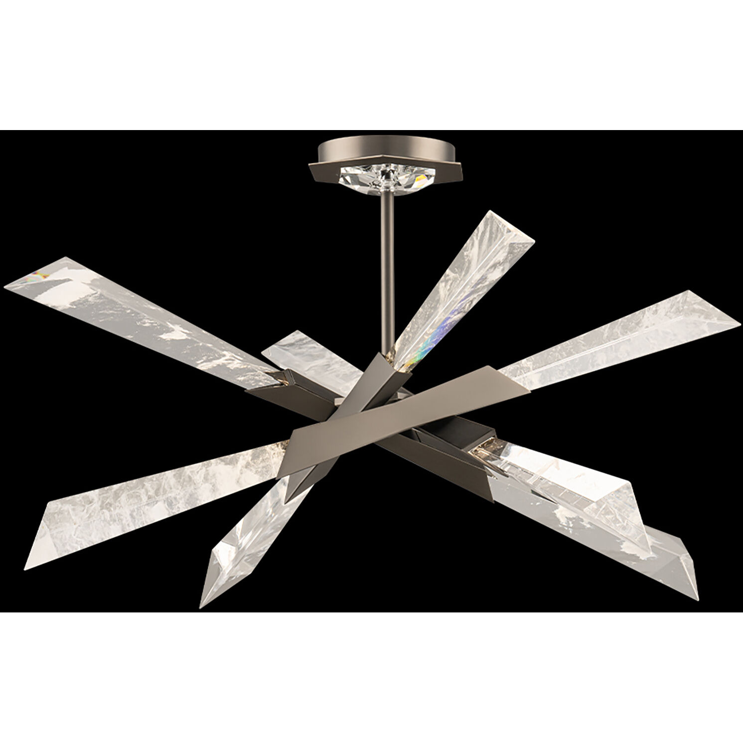 Beyond Solitude LED 28.5 inch Antique Nickel Semi-Flush Mount Ceiling Light