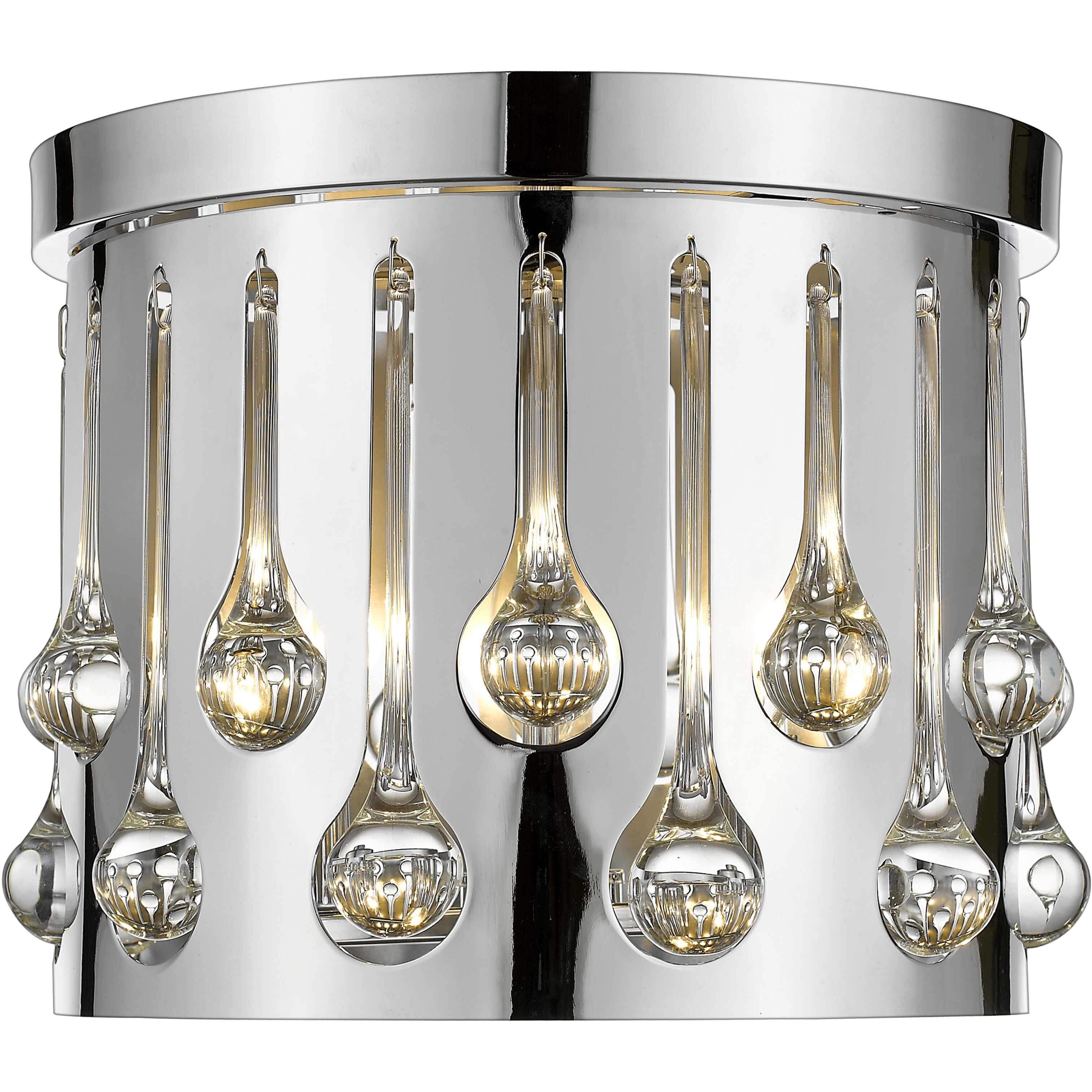 Oberon 3 Light 13 inch Chrome Flush Mount Ceiling Light