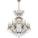 Renaissance Rock Crystal 16 Light 38 inch Etruscan Gold Chandelier Ceiling Light in Rock Clear