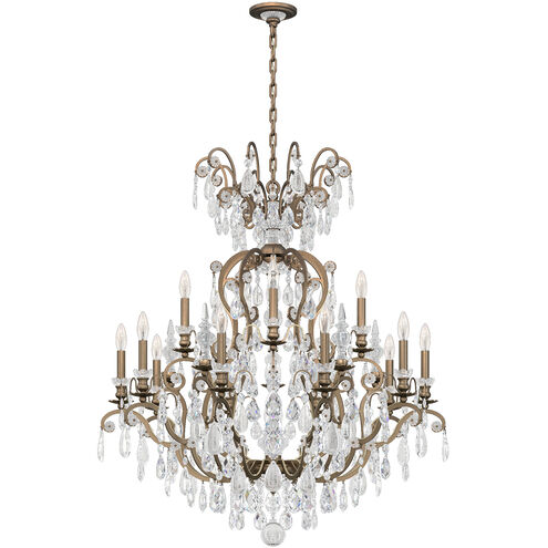 Renaissance Rock Crystal 16 Light 38 inch Etruscan Gold Chandelier Ceiling Light in Rock Clear