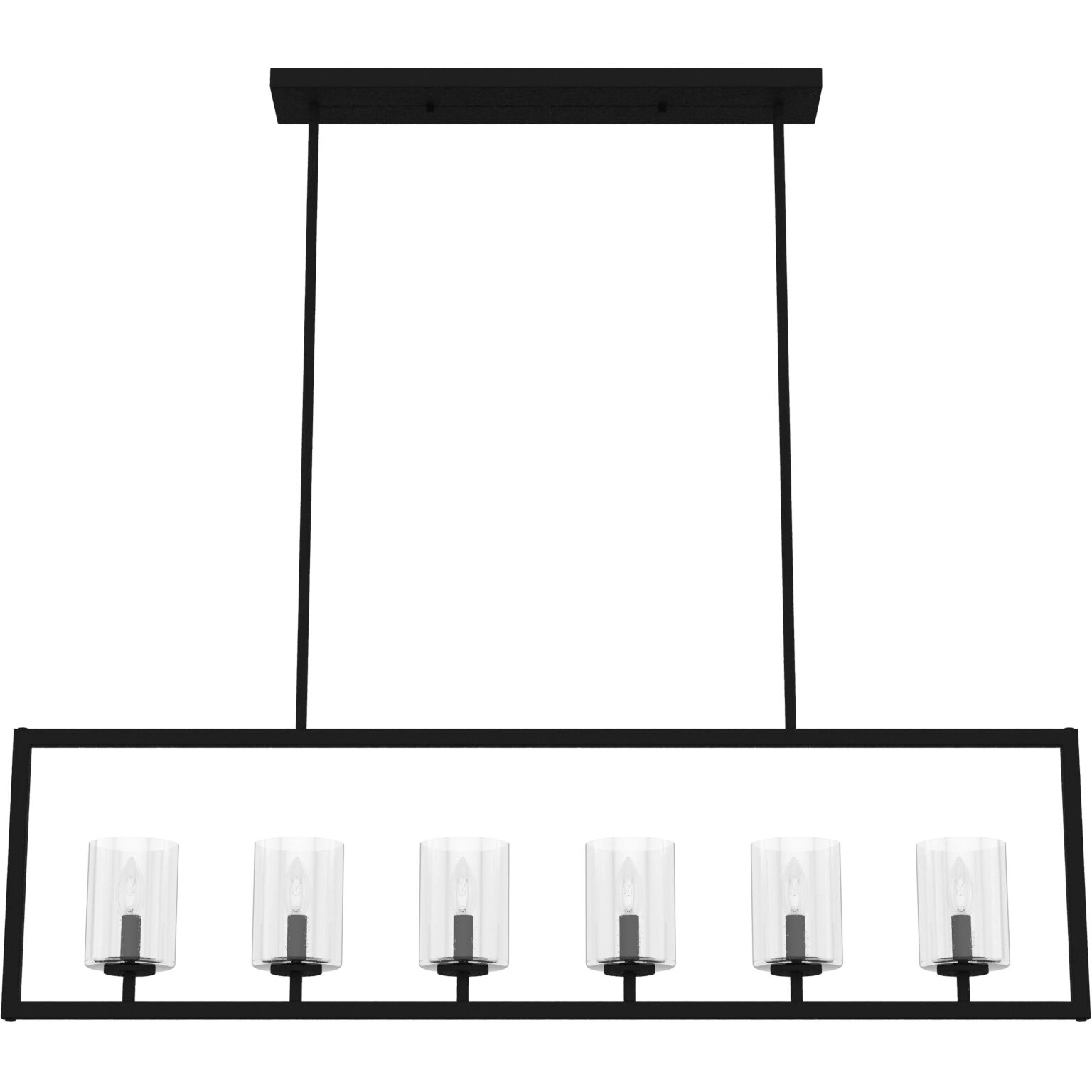 Kerrison 6 Light 48 inch Natural Black Iron Linear Chandelier Ceiling Light