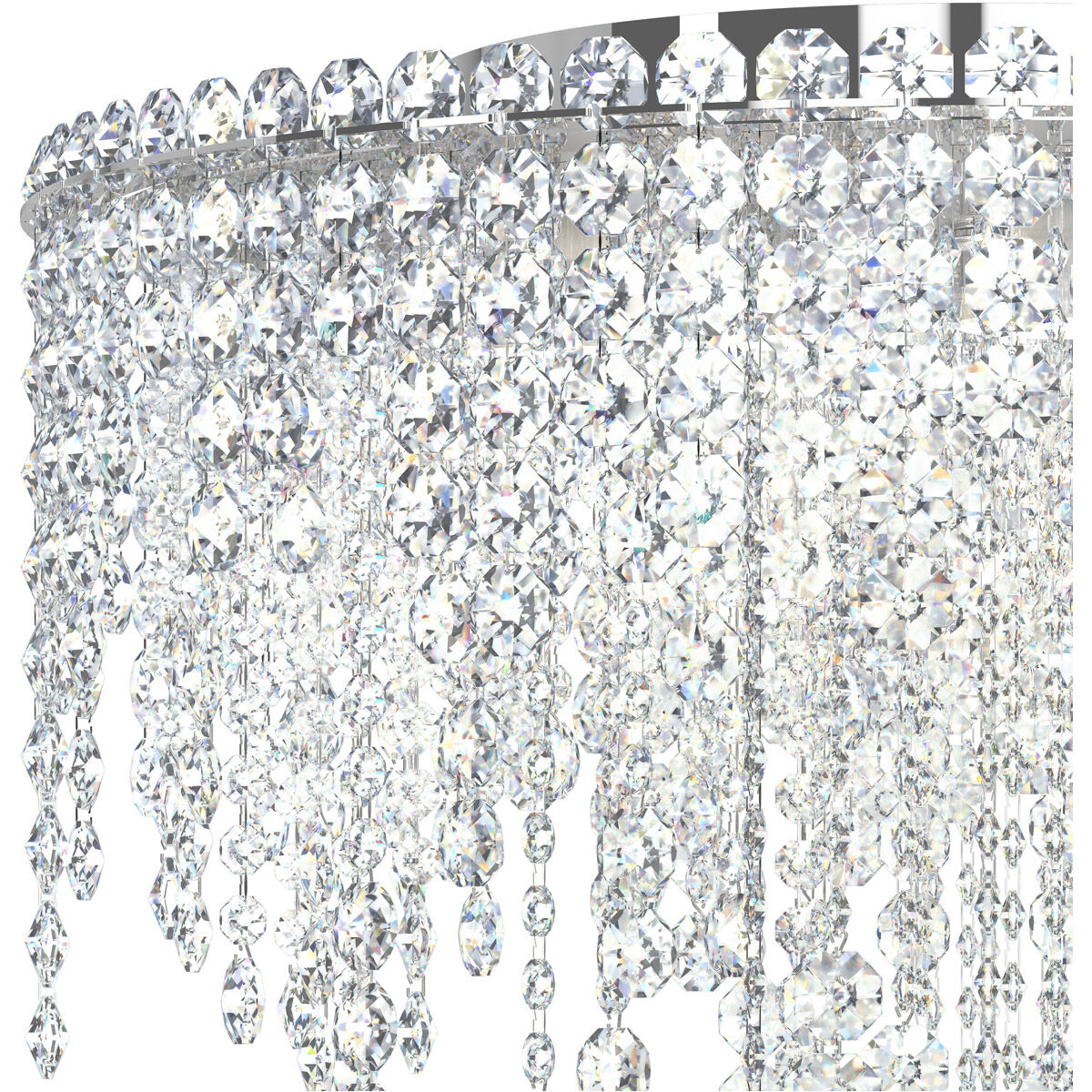 Chantant 5 Light Polished Stainless Steel Flush Mount Ceiling Light in Optic, Strand