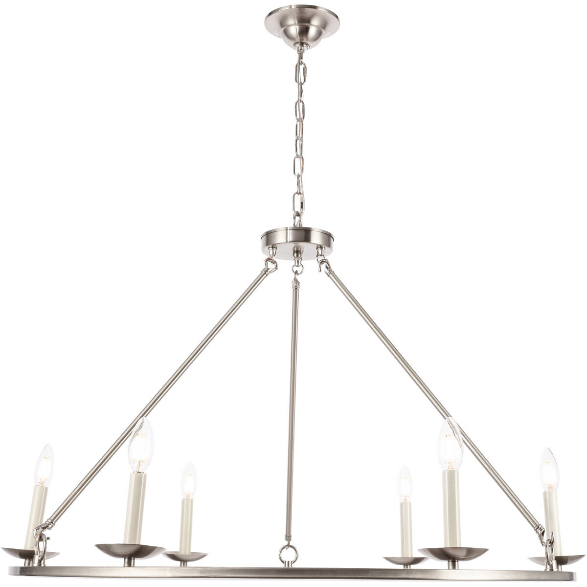 Jeannette 6 Light 36 inch Burnished Nickel Chandelier Ceiling Light