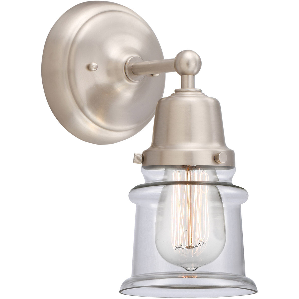 Aditi Small Canton 1 Light 5.25 inch Brushed Satin Nickel Sconce Wall Light, Aditi