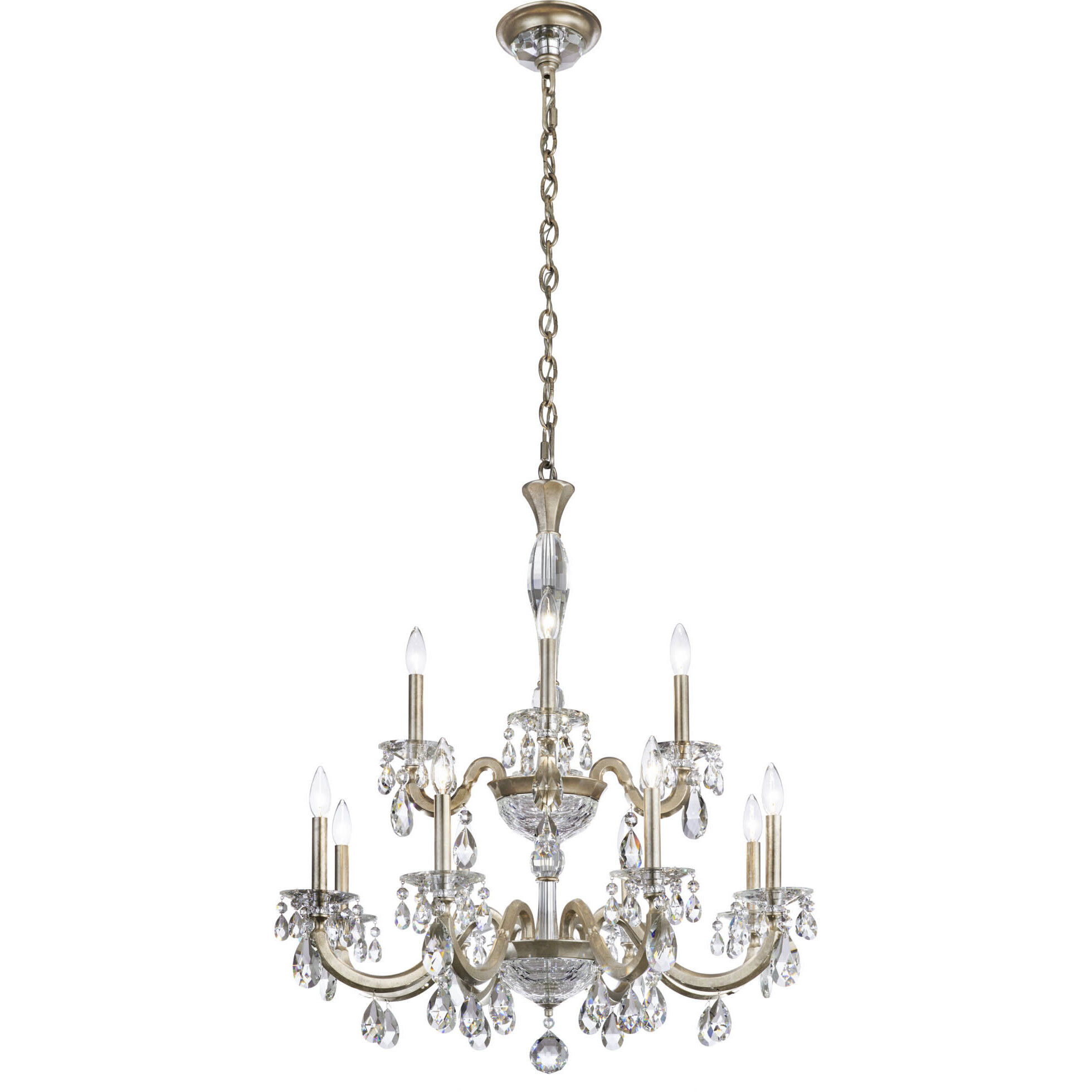 San Marco 12 Light 32.3 inch Antique Silver Chandelier Ceiling Light, Schonbek Signature