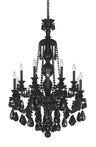 Hamilton 12 Light 30 inch Jet Black Chandelier Ceiling Light