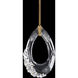 Forever Trinity LED 3.5 inch Polished Chrome Pendant Ceiling Light in Gold Rope, Gold Rope