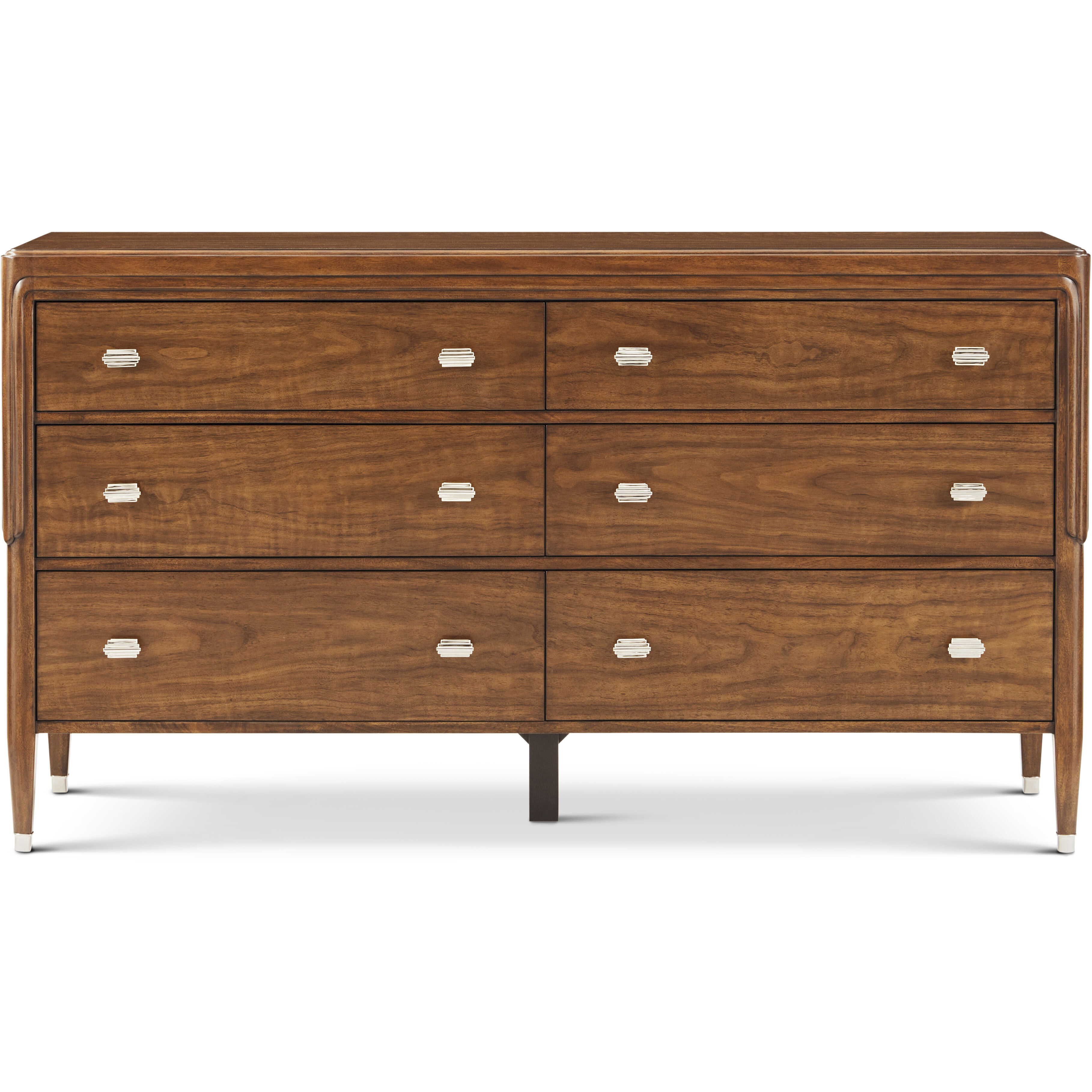 Dorchester Mayfair / Antique White Brass Dresser, Wooden, 6-Drawer