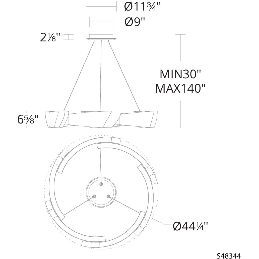 Embrace LED 44.3 inch Aged Brass Pendant Ceiling Light, Schonbek Signature