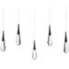 Beyond Hibiscus LED 5.5 inch Black Multi-Light Pendant Ceiling Light, Linear Canopy