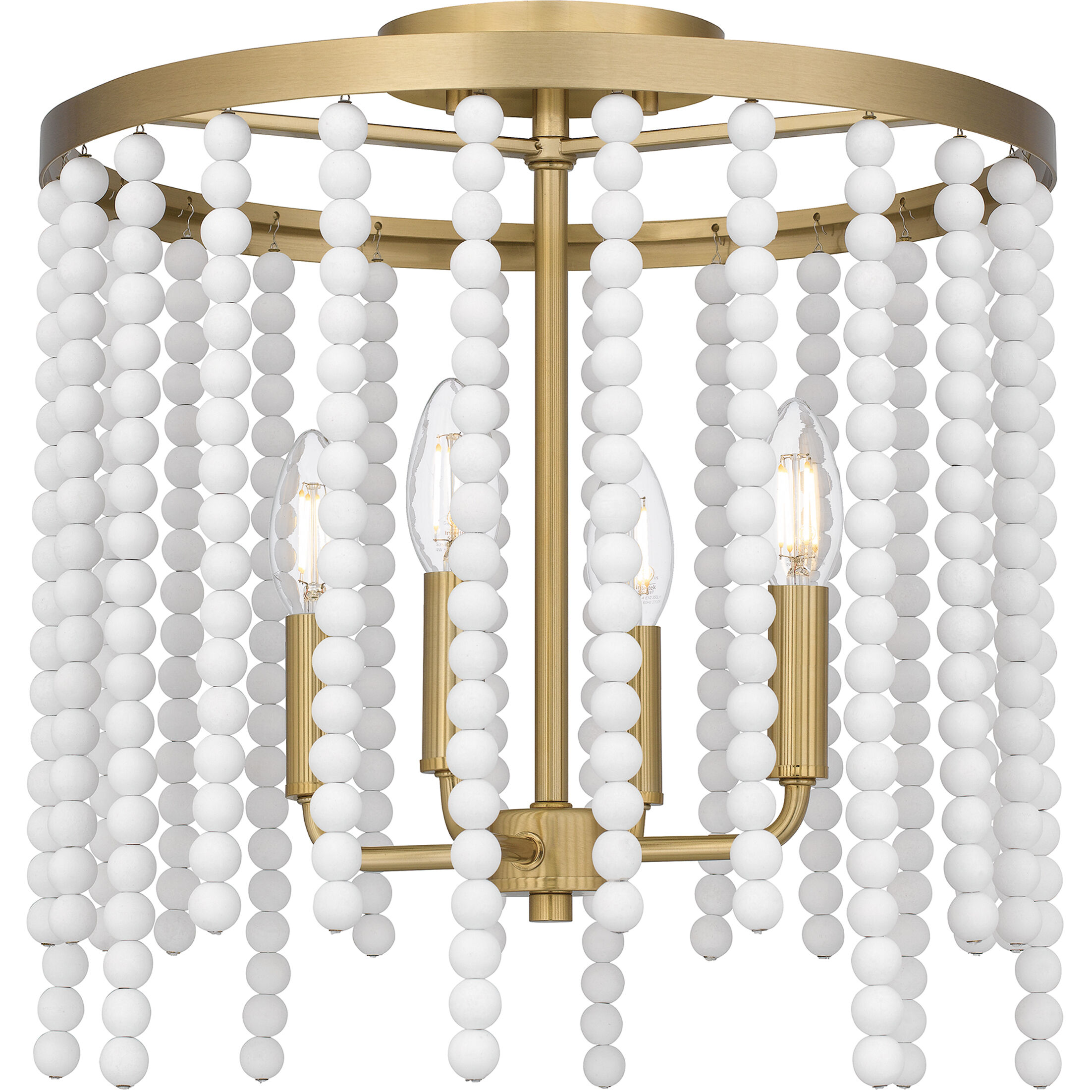 Apelle 4 Light 15.25 inch Aged Brass Semi-Flush Mount Ceiling Light, Medium
