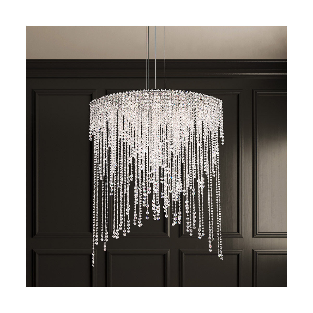 Chantant 8 Light 22 inch Polished Stainless Steel Pendant Ceiling Light in Optic, Strand