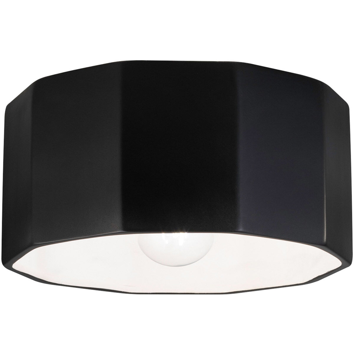Radiance Collection 1 Light 12.25 inch Gloss Black Flush-Mount Ceiling Light