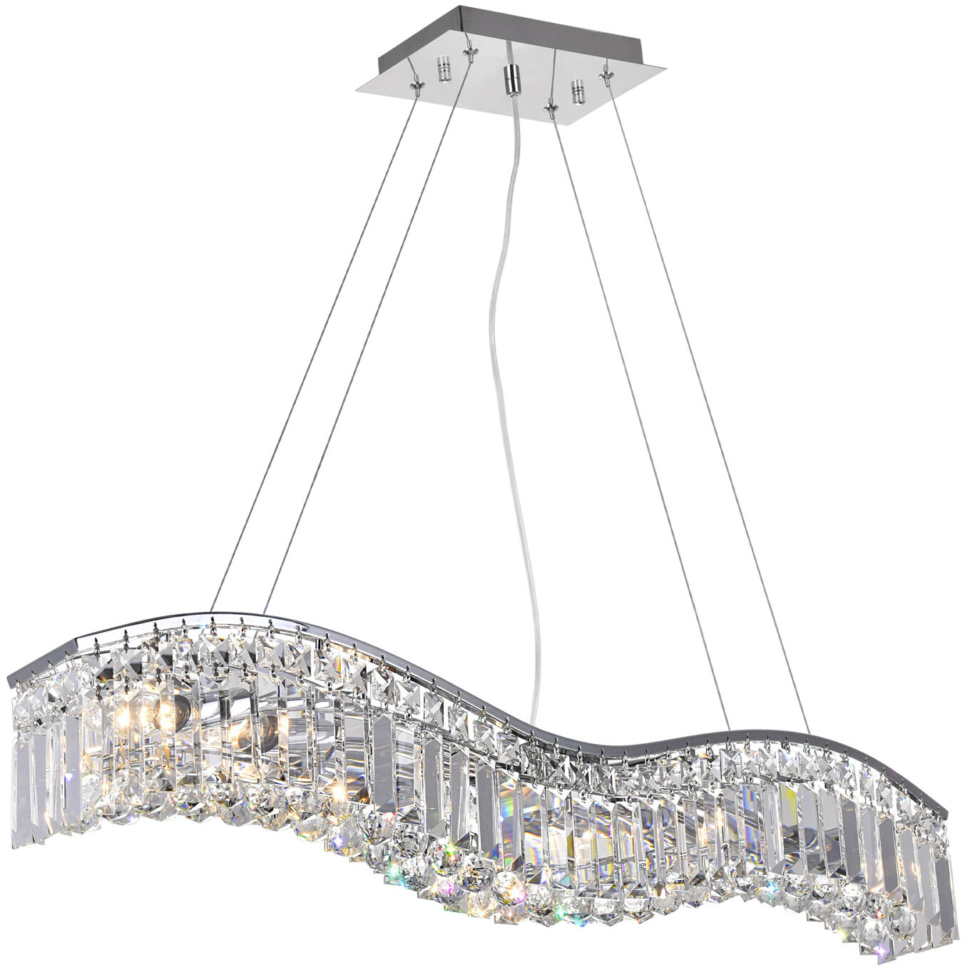 Glamorous 5 Light 30 inch Chrome Island/Pool Table Light Ceiling Light