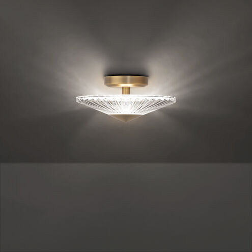 Origami LED 12 inch Aged Brass Semi-Flush Mount Ceiling Light, Schonbek Signature