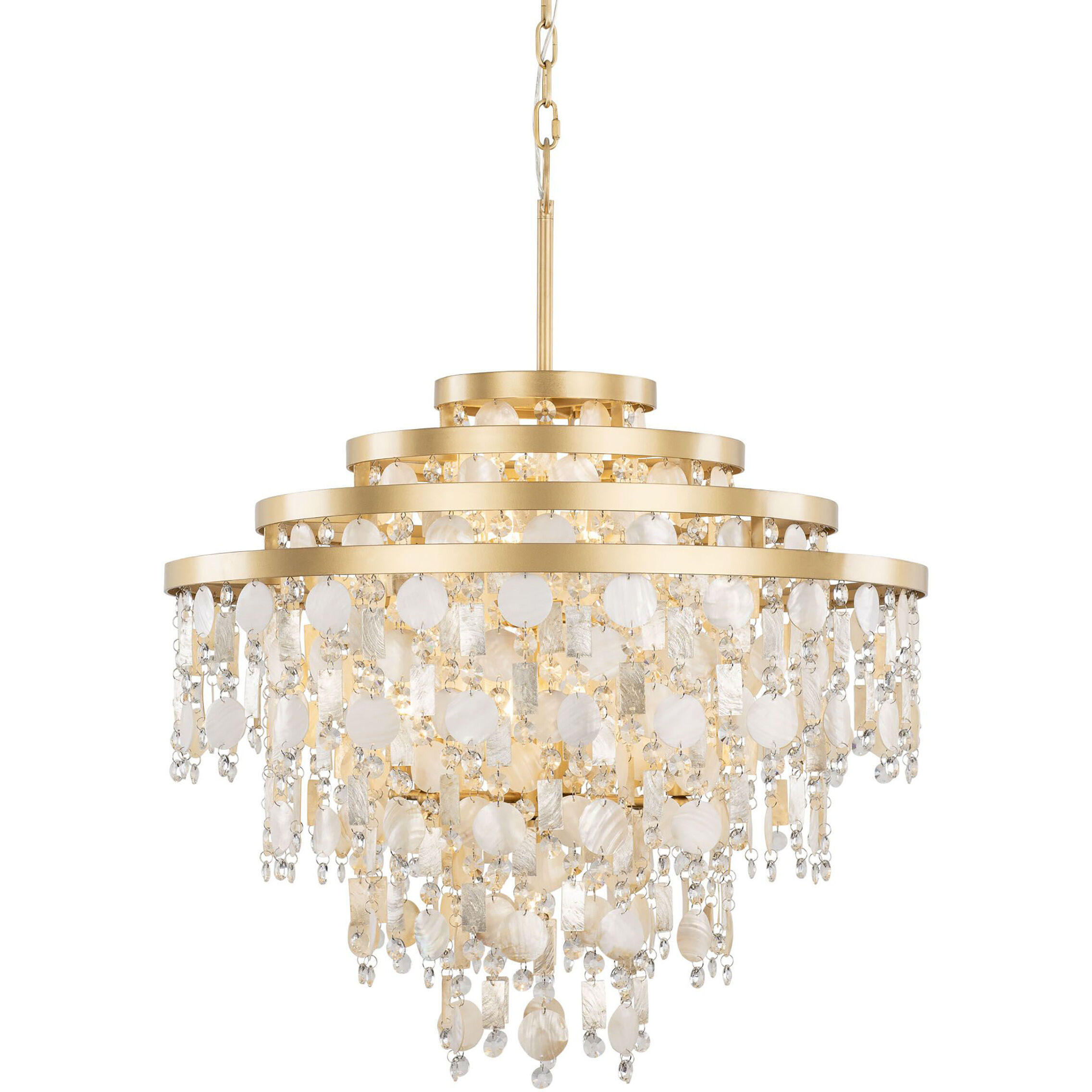 Kalani 10 Light 28 inch French Gold Chandelier Ceiling Light, Smithsonian Collaboration
