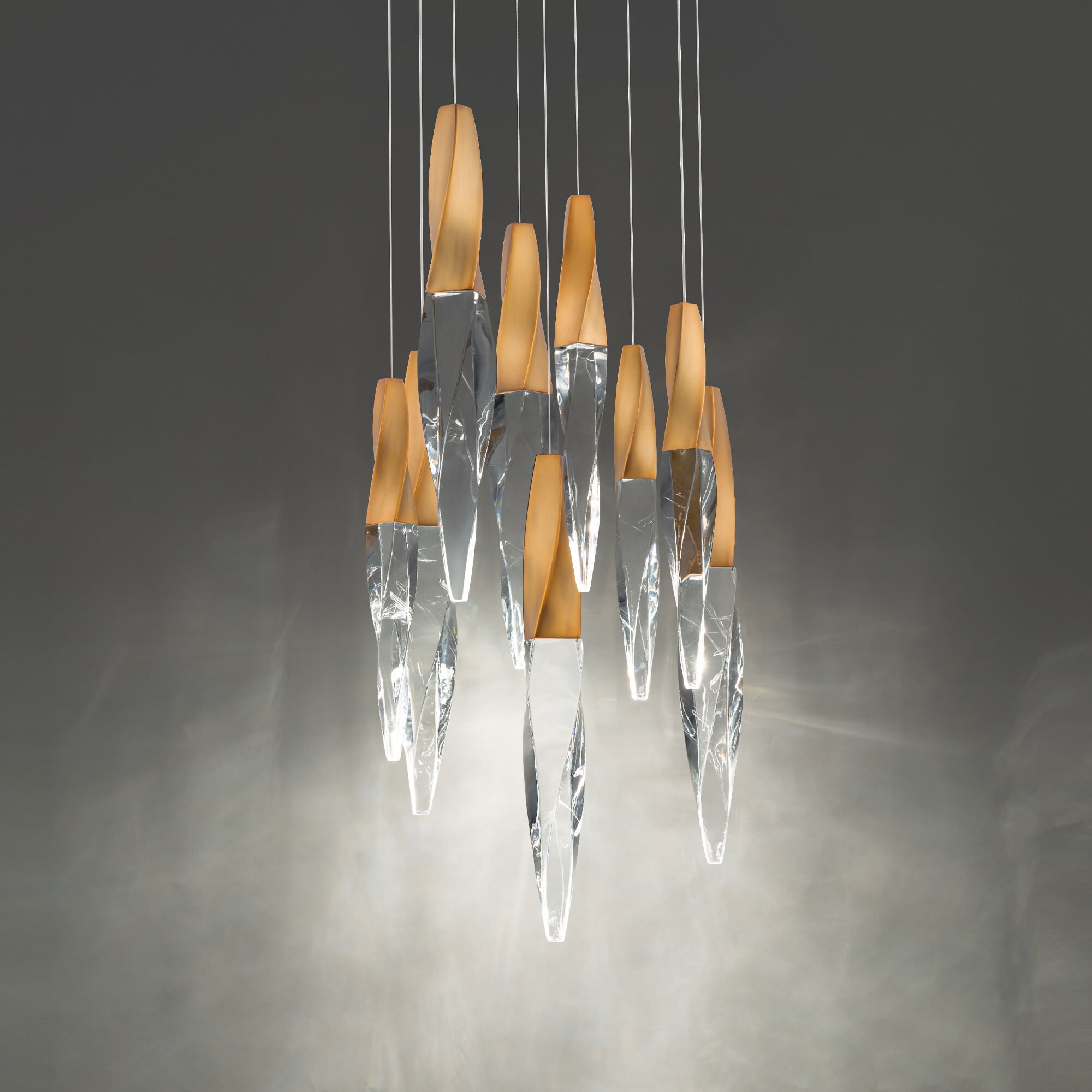 Kindjal LED 17 inch Aged Brass Multi-Light Pendant Ceiling Light, Beyond