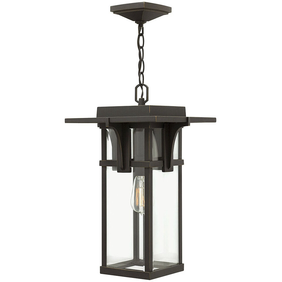 Manhattan 1 Light 11.25 inch Oil Rubbed Bronze Outdoor Hanging Lantern
