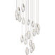 Beyond Martini LED 26 inch Polished Nickel Multi-Light Pendant Ceiling Light in Optic, Round Canopy