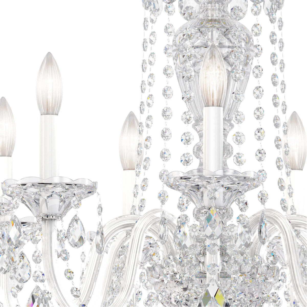 Sterling 9 Light 27 inch Polished Silver Chandelier Ceiling Light in Swarovski