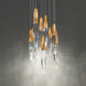 Beyond Kindjal LED 17 inch Aged Brass Multi-Light Pendant Ceiling Light, Beyond