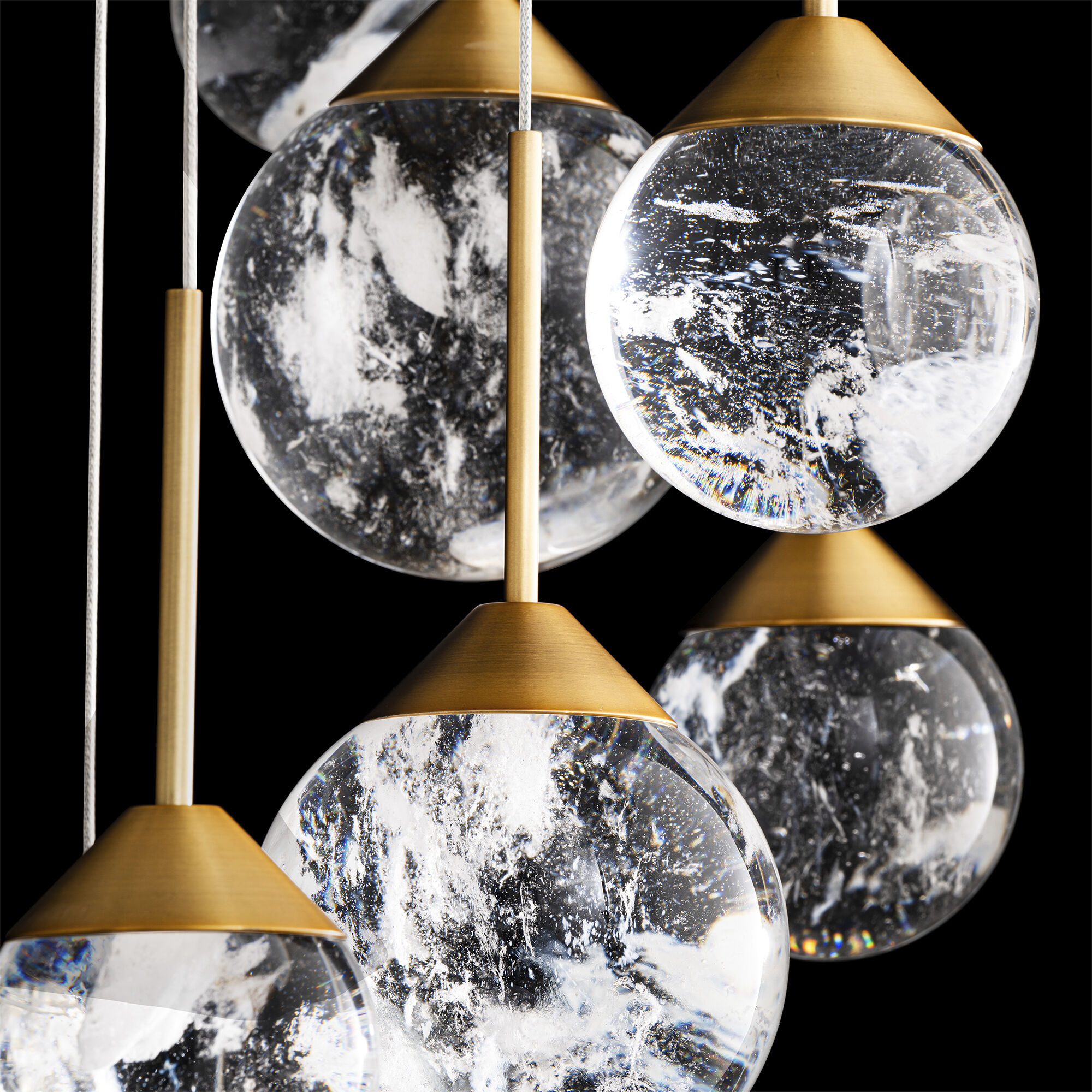 Beyond Quest LED 23 inch Aged Brass Multi-Light Pendant Ceiling Light, Round Canopy