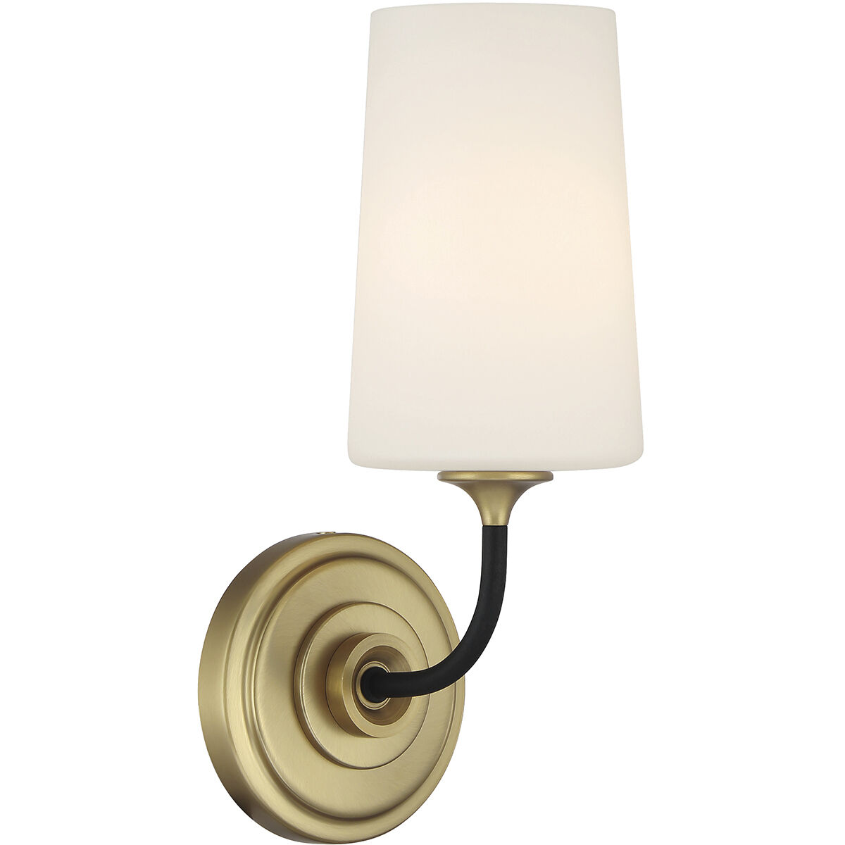 Niles Bath Sconce Wall Light in Black Forged and Modern Gold