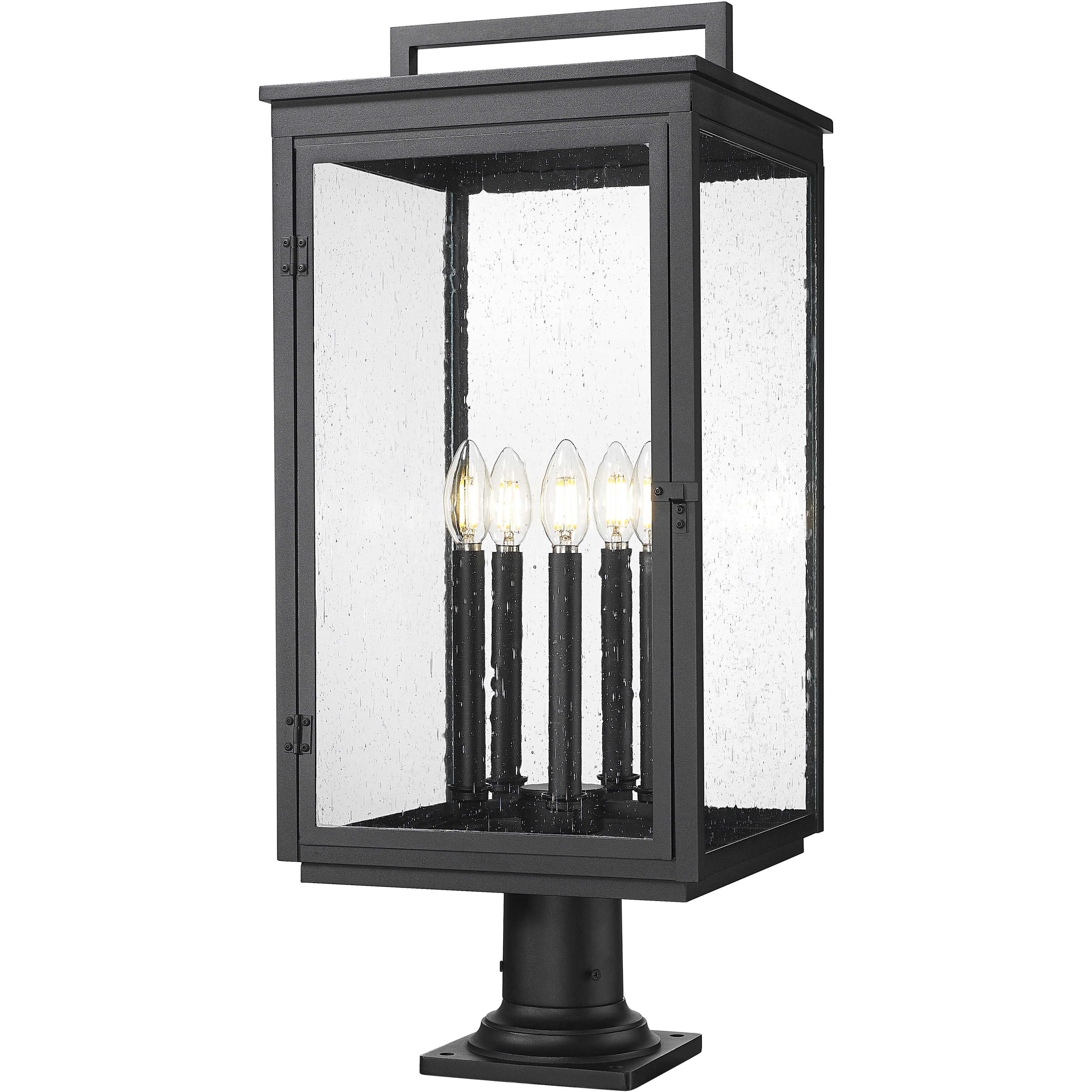 Hartwell 5 Light 28.75 inch Sand Black Outdoor Pier Mounted Fixture