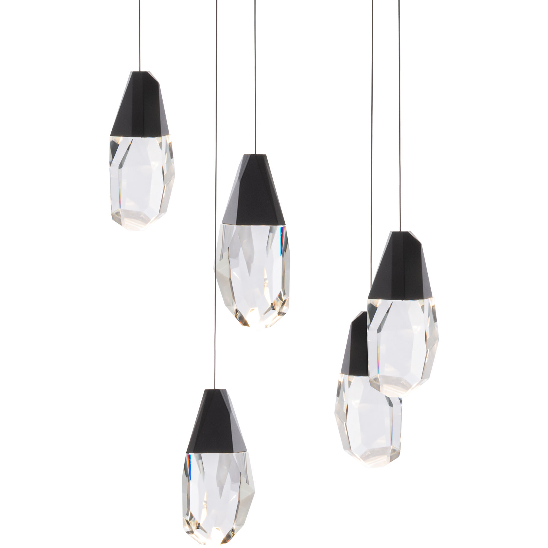 Martini LED 17 inch Black Multi-Light Pendant Ceiling Light in Optic, Beyond