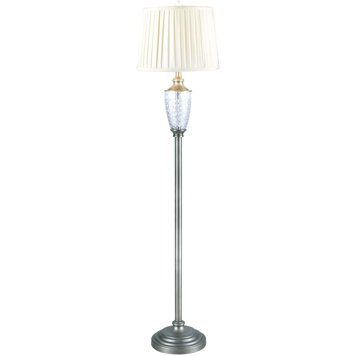 Evelyn 60 inch 150.00 watt Antique Nickel Floor Lamp Portable Light