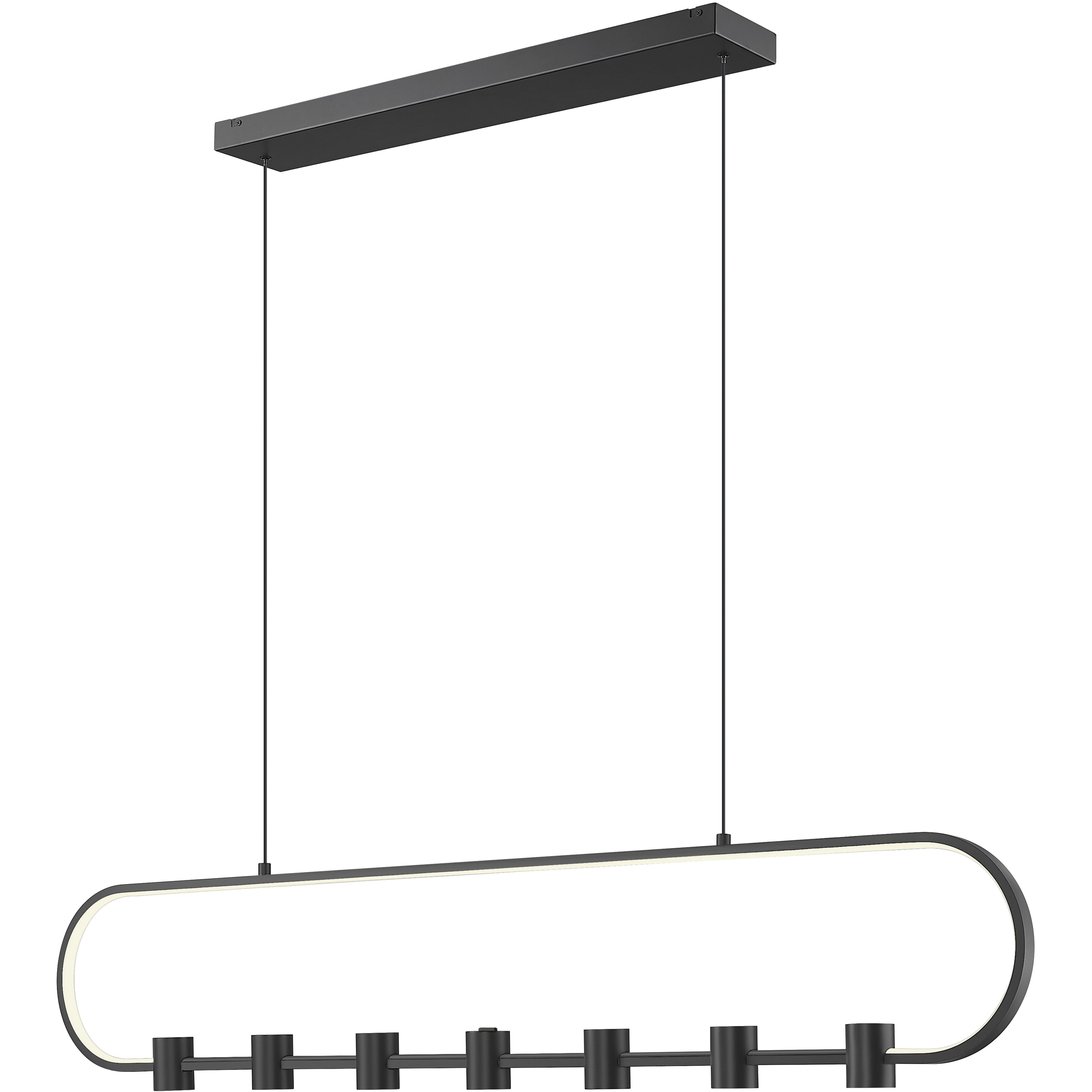 Saros LED 54 inch Matte Black Linear Chandelier Ceiling Light
