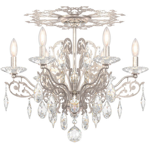 Filigrae 6 Light Antique Silver Flush Mount Ceiling Light in Filigrae Heritage