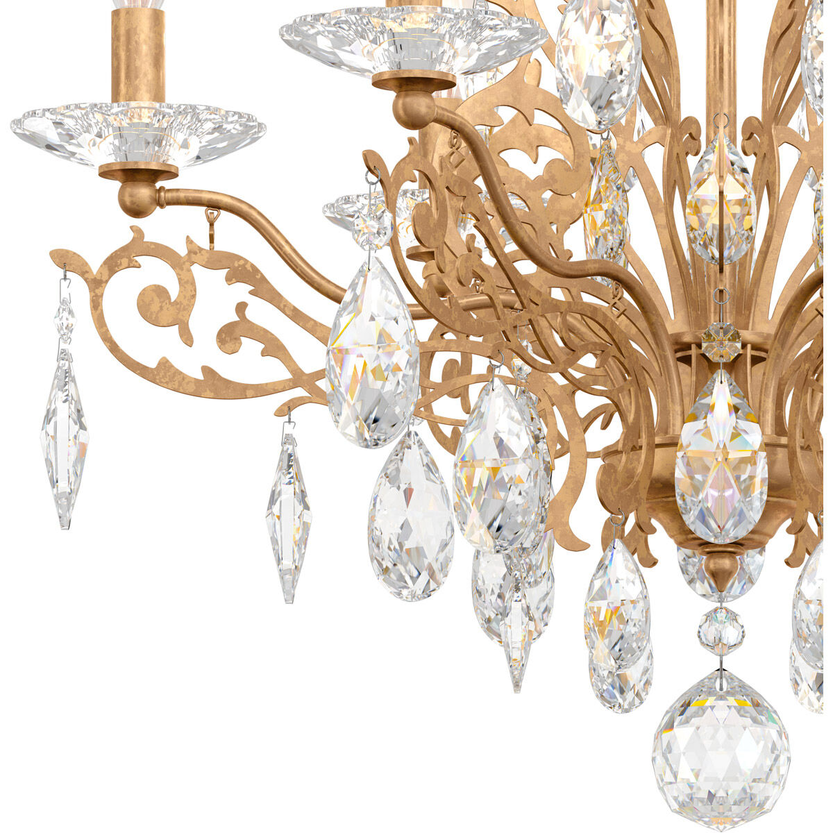 Filigrae 6 Light French Gold Semi-Flush Mount Ceiling Light