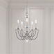 Priscilla 5 Light Antique Silver Chandelier Ceiling Light in Dark Grey Pearl, Adjustable Height