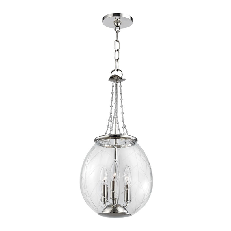 Pierce 3 Light 10.5 inch Polished Nickel Pendant Ceiling Light