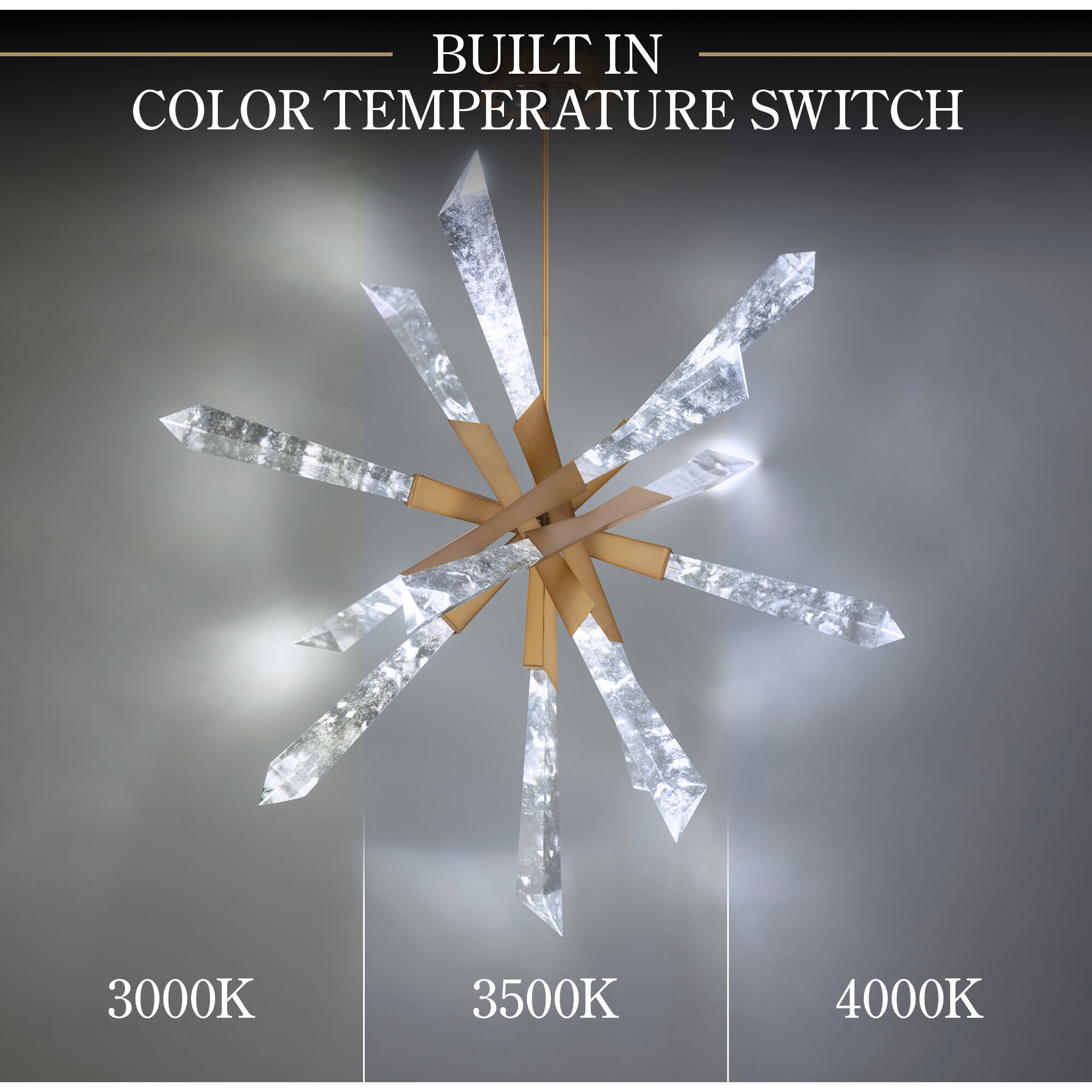 Beyond Solitude LED 48 inch Aged Brass Chandelier Ceiling Light