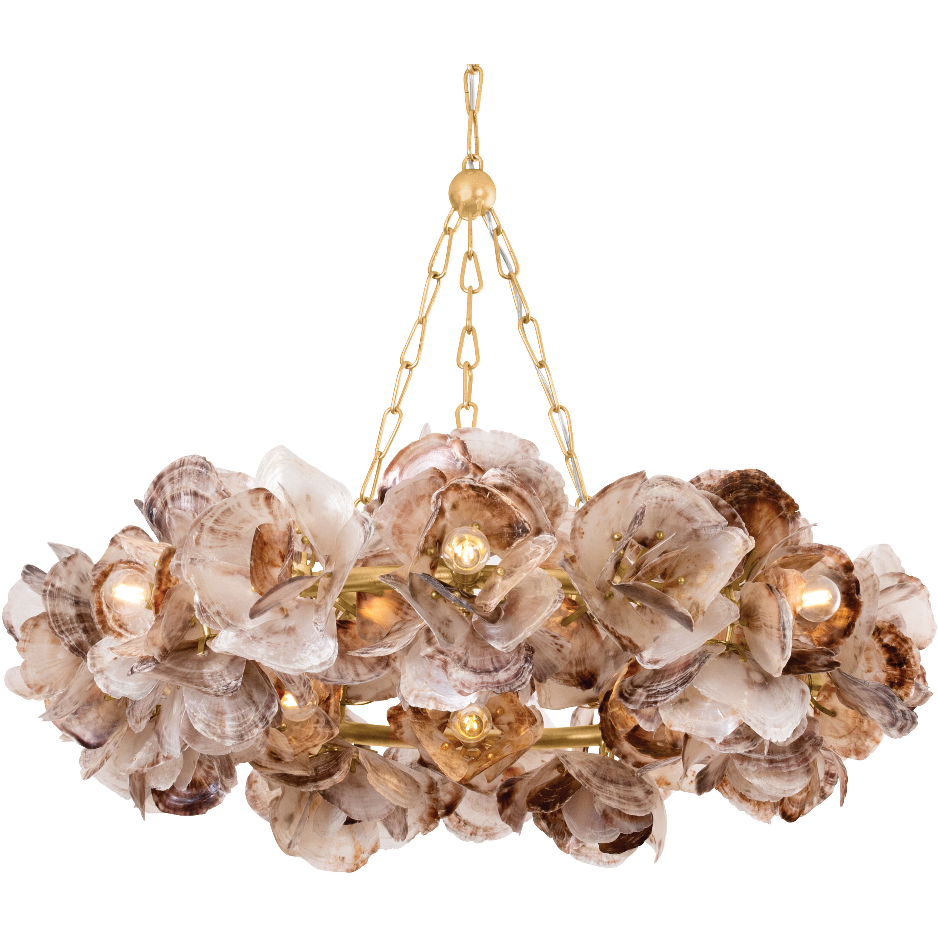 Galle 14 Light 40 inch Vintage Gold Leaf Chandelier Ceiling Light