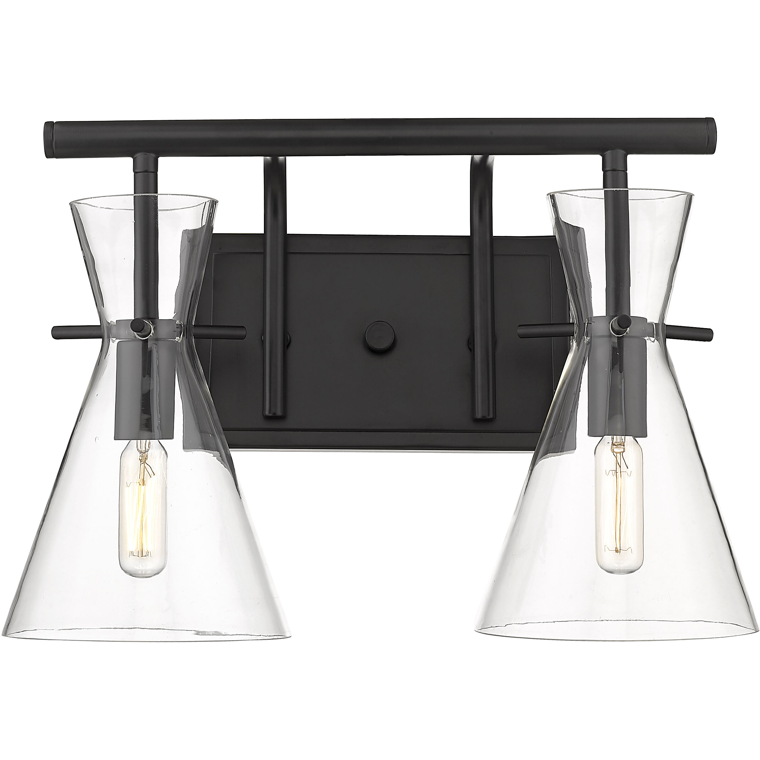 Auralume Colden LED 15 inch Matte Black and Clear Bath Vanity Light Wall Light