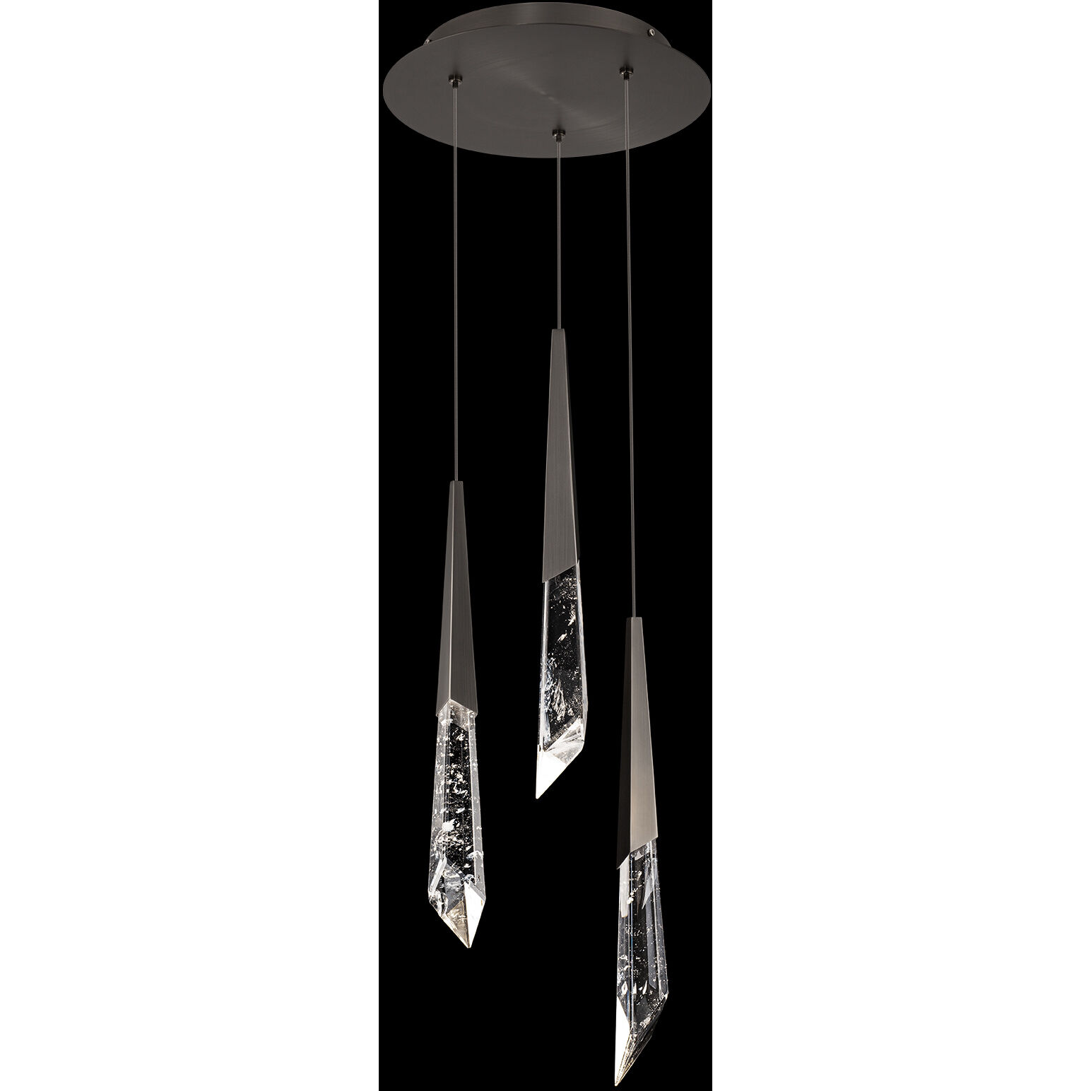 Beyond Solitude LED 12 inch Antique Nickel Multi-Light Pendant Ceiling Light, Round Canopy