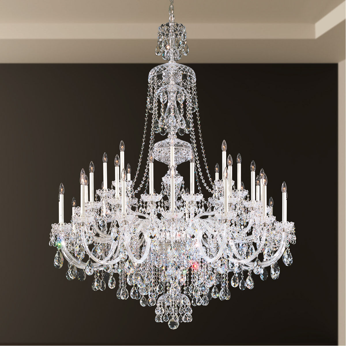 Schonbek 3612 40H 45 Light Chandelier Sterling Silver