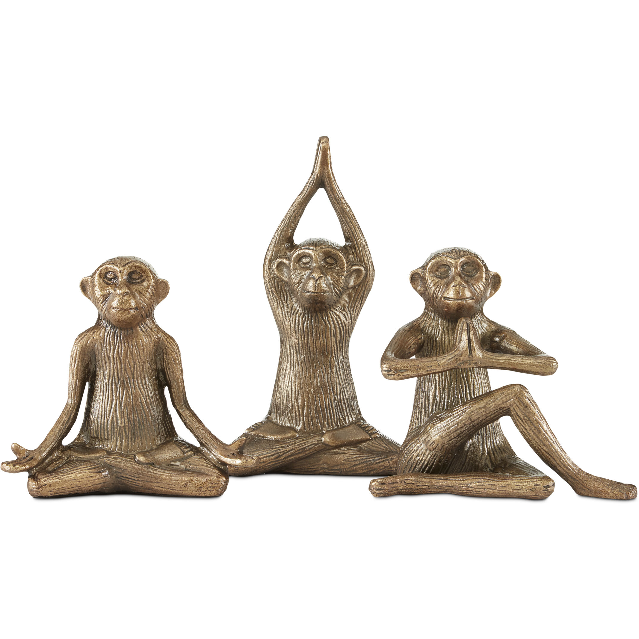Zen Monkey 11.63 X 8.5 inch Sculptures, Set of 3